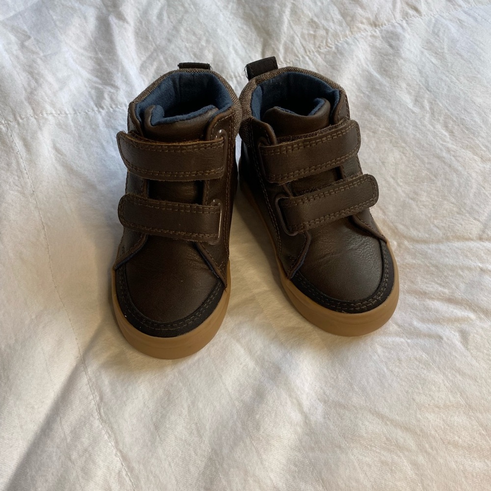 Brown &Blue shoes toddler 5 velcro